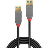 Lindy 36762 câble USB USB 3.2 Gen 1 (3.1 Gen 1) 2 m USB A Noir, Câble d'extension Noir/gris, 2 m, USB A, USB A, USB 3.2 Gen 1 (3.1 Gen 1), 5 Gbit/s, Noir