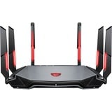 MSI RADIX AXE6600 WIFI 6E TRI-BAND routeur sans fil Gigabit Ethernet Bi-bande (2,4 GHz / 5 GHz) Noir, Rouge Wi-Fi 6 (802.11ax), Bi-bande (2,4 GHz / 5 GHz), Ethernet/LAN, Noir, Rouge, Routeur