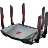 MSI RADIX AXE6600 WIFI 6E TRI-BAND routeur sans fil Gigabit Ethernet Bi-bande (2,4 GHz / 5 GHz) Noir, Rouge Wi-Fi 6 (802.11ax), Bi-bande (2,4 GHz / 5 GHz), Ethernet/LAN, Noir, Rouge, Routeur