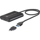 Sonnet USB3-DHDMI câble vidéo et adaptateur USB Type-A 2 x HDMI Noir Noir, USB Type-A, 2 x HDMI, Mâle, Femelle, Droit, Droit