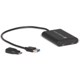 Sonnet USB3-DHDMI câble vidéo et adaptateur USB Type-A 2 x HDMI Noir Noir, USB Type-A, 2 x HDMI, Mâle, Femelle, Droit, Droit