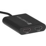 Sonnet USB3-DHDMI câble vidéo et adaptateur USB Type-A 2 x HDMI Noir Noir, USB Type-A, 2 x HDMI, Mâle, Femelle, Droit, Droit