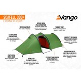 Vango TEUSCAFEL000001, Scafell 300 Plus, Tente Vert/Orange