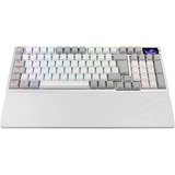 ASUS ROG Azoth 96 HE RGB clavier gaming Blanc, Layout DE (QWERTZ), ROG HFX V2, 96%, Avec fil &sans fil, USB + RF Wireless + Bluetooth, Magnetic-mechanical key switch, QWERTZ, LED RGB, Blanc
