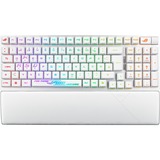 ASUS ROG Strix Scope II 96 RX Wireless clavier Gaming USB + RF Wireless + Bluetooth Blanc Blanc, Layout DE, ROG RX Red, 96%, Avec fil &sans fil, USB + RF Wireless + Bluetooth, Interrupteur à clé optique, LED RGB, Blanc