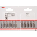 Bosch Embout de vissage qualité extra-dure, Bit 10 pièce(s), Torx, T20, Acier, 25 mm, 25,4 / 4 mm (1 / 4")