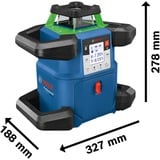 Bosch GRL 650 CHVG 70 m 500-540 nm (< 10mW), Laser rotatif Bleu, 70 m, 1,5 mm/m, 8,5°, 650 m, 600 tr/min, 360°