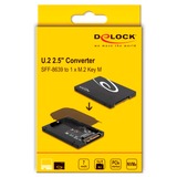 DeLOCK 2.5" Converter U.2 SFF-8639 to M.2 NVMe Key M - 7 mm, Convertisseur Noir, Key M - 7 mm