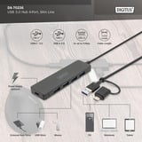 Digitus Hub USB 3.0 4 ports ligne fine Noir