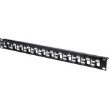 Digitus Panneau de brassage modulaire, 24 ports, non équipé, décalé Noir