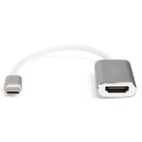 Digitus USB-C 4K HDMI Graphics, Adaptateur Blanc/Argent, 0,2 mètres