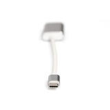 Digitus USB-C 4K HDMI Graphics, Adaptateur Blanc/Argent, 0,2 mètres