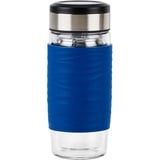 Emsa N20805 420 ml Transparent, Gobelet thermique Bleu/transparent, Transparent, Verre, Silicone, Acier inoxydable, Chine, 420 ml, 82 mm