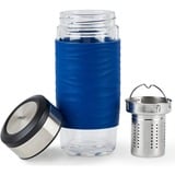 Emsa N20805 420 ml Transparent, Gobelet thermique Bleu/transparent, Transparent, Verre, Silicone, Acier inoxydable, Chine, 420 ml, 82 mm