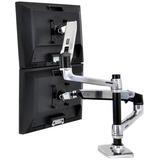 Ergotron LX Dual Side-by-Side Arm, Support de moniteur Argent, 18,1 kg, 61 cm (24"), 75 x 75 mm, 100 x 100 mm, Réglage de la hauteur, Argent