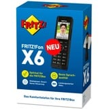 FRITZ! FRITZ!Fon X6, téléphone analogique Noir, Fon X6, Téléphone DECT, Combiné sans fil, 300 entrées, Noir