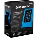 Kingston IronKey 3840GB Vault Privacy 80 XTS-AES 256-bit Encrypted External SSD Bleu/Noir, 3,84 To, USB Type-C, 3.2 Gen 1 (3.1 Gen 1), 230 Mo/s, Protection par mot de passe, Bleu