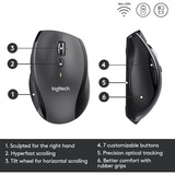 Logitech LGT-M705S Souris Anthracite, Droitier, Laser, RF sans fil, 1000 DPI, Noir