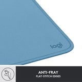 Logitech Mouse Pad Studio Series Bleu, Gris, Tapis de souris Bleu clair, Bleu, Gris, Monochromatique, Nylon, Polyester, Caoutchouc, Base antidérapante