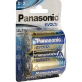Panasonic Evolta D Batterie à usage unique Alcaline Batterie à usage unique, Alcaline, 1,5 V, 2 pièce(s), Bleu, D