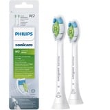 Philips Sonicare W2 Optimal White HX6062/10 Lot de 2 + blanc + têtes de brosse soniques, Tête brosse à dent électrique Blanc, 2 pièce(s), Blanc, Moyen, Série 2 plaque defense Série 2 plaque defense Série 3 gum health DiamondClean DiamondClean..., Normal, Clipsable