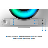 Samsung G95SD écran plat de PC 124,5 cm (49") 5120 x 1440 pixels Dual QHD OLED Argent Moniteur UltraWide gaming incurvé Argent, 1x DisplayPort, 1x HDMI, 1x Micro HDMI, 3x USB-C, 240 Hz, 124,5 cm (49"), 5120 x 1440 pixels, Dual QHD, OLED, 0,03 ms, Argent