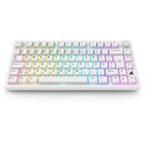 Sharkoon SKILLER SGK55W RGB clavier gaming Blanc, Layout DE (QWERTZ), Sharkoon Linéaire, 75%