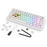 Sharkoon SKILLER SGK55W RGB clavier gaming Blanc, Layout DE (QWERTZ), Sharkoon Linéaire, 75%