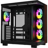 Thermaltake View 380 XL WS ARGB boîtier midi tower Noir/bois | 2x USB-A | 1x USB-C | RGB | Verre Trempé