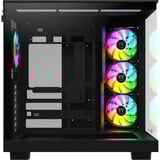 Thermaltake  boîtier midi tower Noir/bois | 2x USB-A | 1x USB-C | RGB | Window