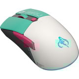 ASUS Gaming Mini Wireless - Hatsune Miku Edition, Souris gaming Turquoise/Blanc, Droitier, Optique, RF Wireless + Bluetooth + USB Type-A, 1200 DPI, Vert, Gris, Rose
