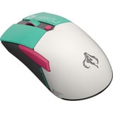 ASUS Gaming Mini Wireless - Hatsune Miku Edition, Souris gaming Turquoise/Blanc, Droitier, Optique, RF Wireless + Bluetooth + USB Type-A, 1200 DPI, Vert, Gris, Rose