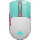 ASUS Gaming Mini Wireless - Hatsune Miku Edition, Souris gaming Turquoise/Blanc, Droitier, Optique, RF Wireless + Bluetooth + USB Type-A, 1200 DPI, Vert, Gris, Rose