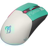 ASUS Gaming Mini Wireless - Hatsune Miku Edition, Souris gaming Turquoise/Blanc, Droitier, Optique, RF Wireless + Bluetooth + USB Type-A, 1200 DPI, Vert, Gris, Rose