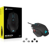 Corsair M65 RGB ULTRA souris Droitier USB Type-A Optique 26000 DPI, Souris gaming Noir, Droitier, Optique, USB Type-A, 26000 DPI, 1 ms, Noir