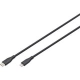 Digitus Câble en silicone USB 2.0 USB-C > Lightning, certifié MFI Noir