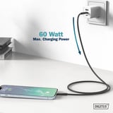 Digitus Câble en silicone USB 2.0 USB-C > Lightning, certifié MFI Noir