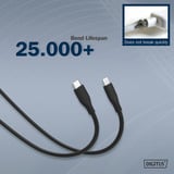 Digitus Câble en silicone USB 2.0 USB-C > Lightning, certifié MFI Noir