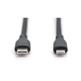 Digitus Câble en silicone USB 2.0 USB-C > Lightning, certifié MFI Noir