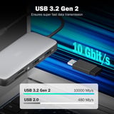 Digitus Station d'accueil USB-C 8 ports Gris/Noir