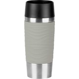 Emsa TRAVEL MUG Waves thermos 0,36 L Gris, Gobelet Gris/en acier inoxydable, 0,36 L, Gris, Polypropylène (PP), Silicone, Acier inoxydable, 8,3 cm, 200 mm