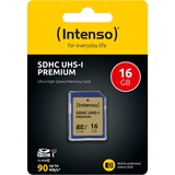 Intenso 3421470 mémoire flash 16 Go SDHC UHS-I Classe 10, Carte mémoire 16 Go, SDHC, Classe 10, UHS-I, 90 Mo/s, Class 1 (U1)