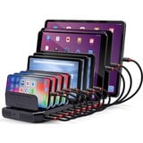 Lindy Station de Charge USB 10 Ports, 96W, Station de recharge Noir, 96W, Autonome, Plastique, Noir, Contact, Énergie, CE, UKCA, FCC, LVD, RoHS, REACH