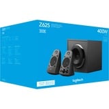 Logitech Z625 surround speaker, Haut-parleur PC Noir, 2.1 canaux, 200 W, Universel, Noir, Rotatif, 35 W