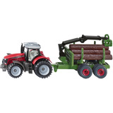 SIKU BLISTER Massey Ferguson avec remorque forestière, Modèle réduit de voiture 