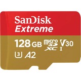SanDisk Extreme microSDXC 128 Go, Carte mémoire UHS-I U3, Class 10, V30, A2, avec adaptateur