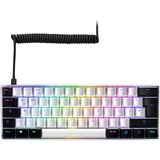 Sharkoon SGK50 S4 clavier USB QWERTZ Allemand Blanc, clavier gaming Blanc/Noir, Layout DE, Kailh Red, 60%, USB, QWERTZ, LED RGB, Blanc