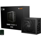 be quiet! DARK POWER 14 alimentation modulaire 1200 watt Noir, 2x 12V-2x6, 4x PCIe, 1200 W, 100 - 240 V, 1300 W, 50/60 Hz, 10 A, 5 A