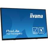 iiyama ProLite T2755QSC-B1 écran plat de PC 68,6 cm (27") 2560 x 1440 pixels Quad HD LCD Écran tactile Noir Moniteur Noir (Mat), 1x DisplayPort, 1x HDMI, 2x USB-A, 68,6 cm (27"), 2560 x 1440 pixels, Quad HD, LCD, 5 ms, Noir