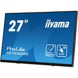 iiyama ProLite T2755QSC-B1 écran plat de PC 68,6 cm (27") 2560 x 1440 pixels Quad HD LCD Écran tactile Noir Moniteur Noir (Mat), 1x DisplayPort, 1x HDMI, 2x USB-A, 68,6 cm (27"), 2560 x 1440 pixels, Quad HD, LCD, 5 ms, Noir